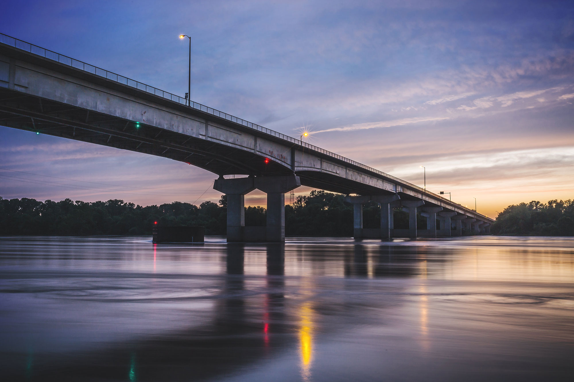 midwest bridge dusk industrial