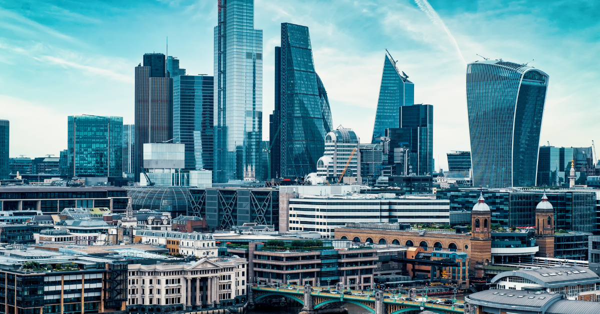 The City of London with several landmarks