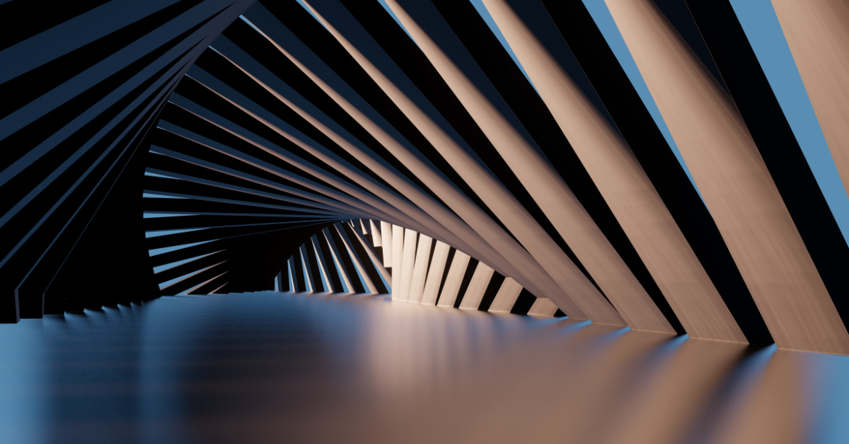 Abstract architecture background geometric shapes in design interior 3d render