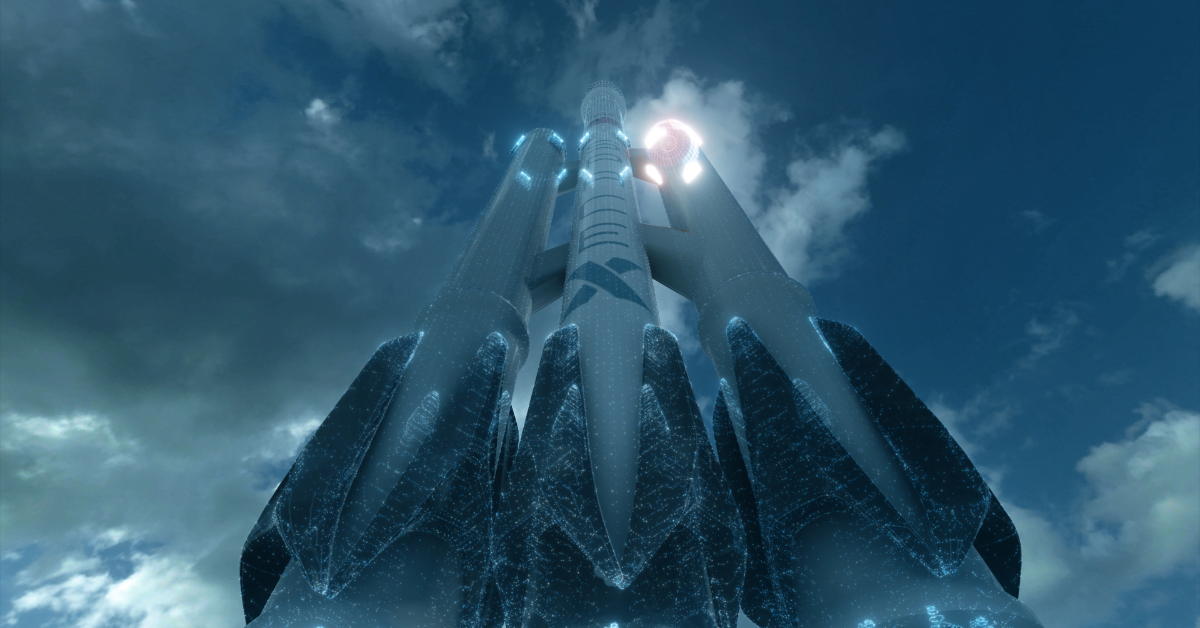 3d Rendered Illustration of SpaceX Falcon 9 Heavy Rocket. High quality 3d illustration