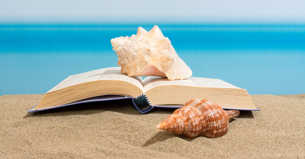 Book on the beach in the summer